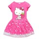 thumbnail image 3 of Hello Kitty nuevo vestido de estilo europeo y americano para niñas falda de princesa de manga corta de hilo de red de estrella y Luna de algodón para niños, 3 of 5