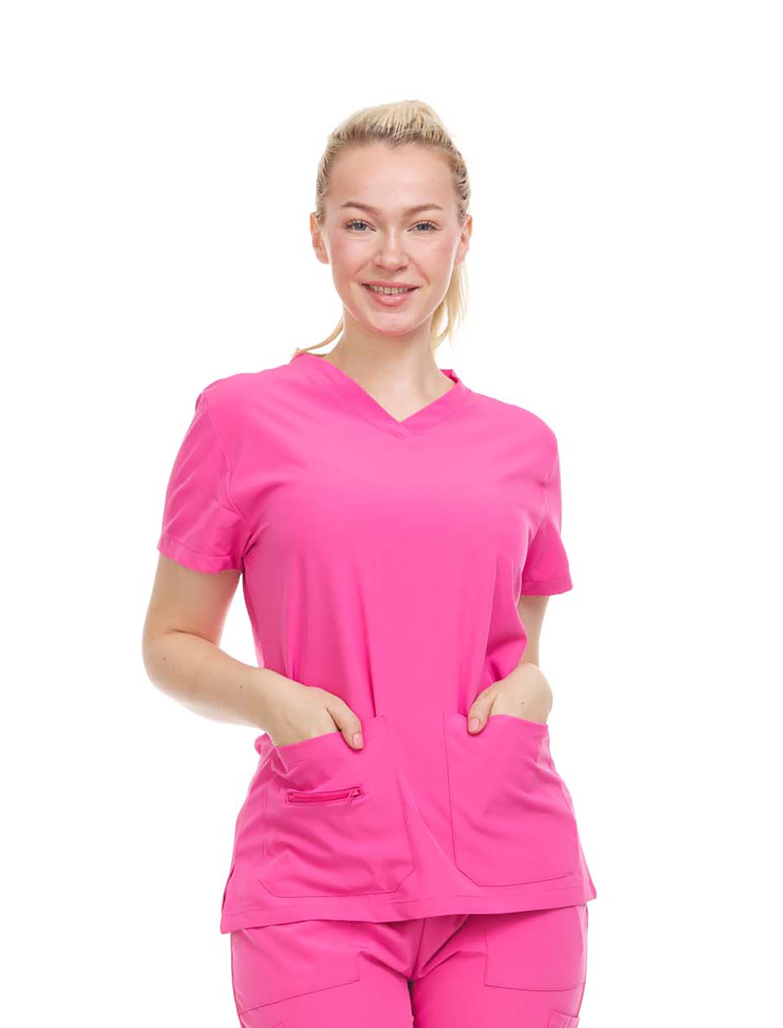 Heal + Wear Women Scrubs Top VNeck Short Sleeve Female Medical with