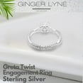 thumbnail image 4 of Greta Engagement Ring Sterling Silver Twist Clear Cz Women Ginger Lyne Collection, 4 of 7