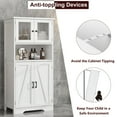 thumbnail image 3 of Yiwa Tall Bathroom Cabinet with Doors and Adjustable Shelves, Freestanding Kitchen Pantry Cabinet, Cupboard for Bathroom, Living Room, Dining Room, 3 of 4