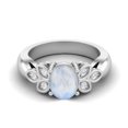 thumbnail image 1 of 8x6MM Ovale Forme Pierre de Lune 925 Sterling Silver Solitaire Femmes Bague de Mariage, 1 of 3
