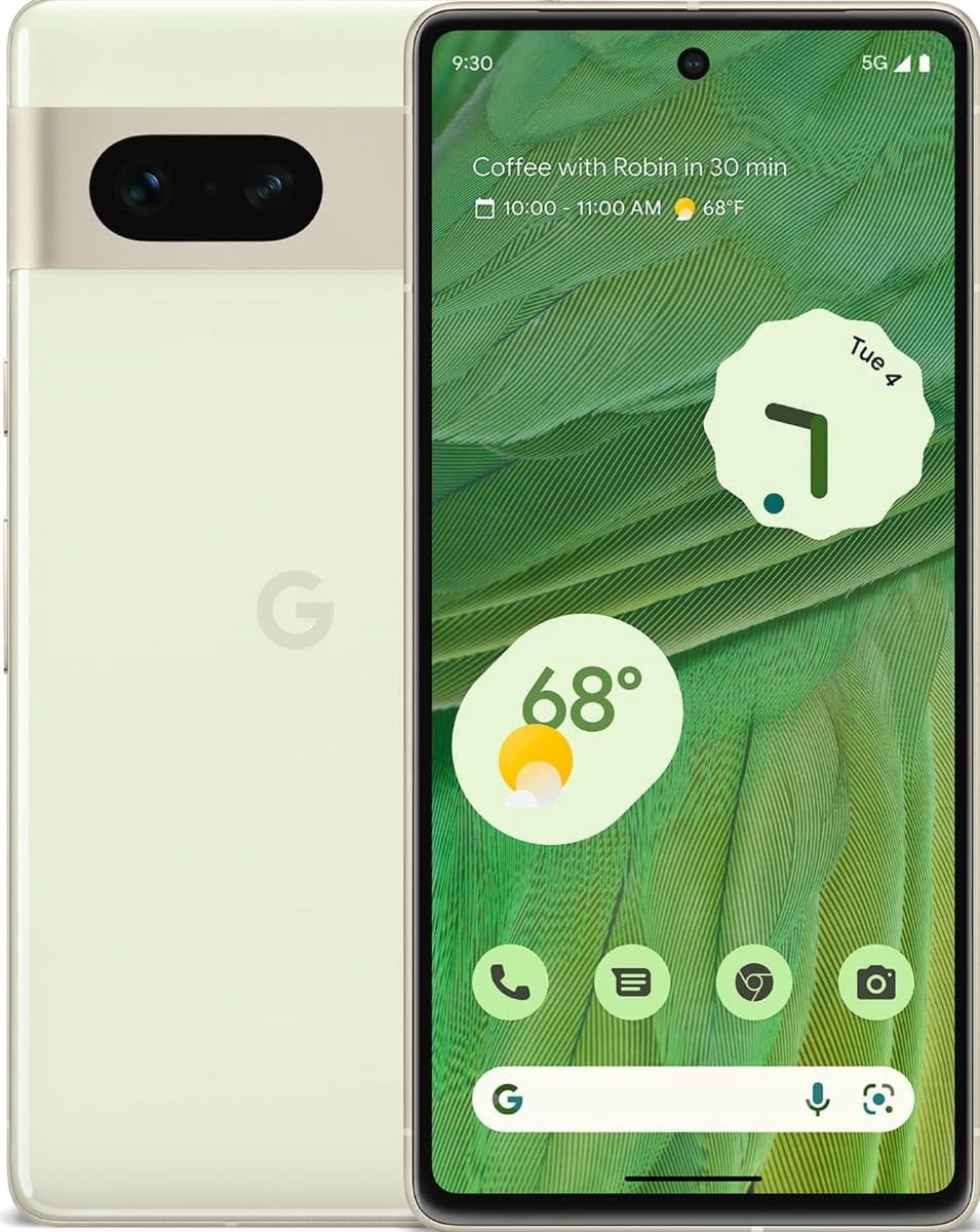 Google Pixel 7 – 128GB Smartphone – Lemongrass (Green Google Pixel 7 – 128GB Smartphone – Lemongrass (Green