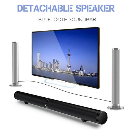 TV Sound Bar Amplifier , Detachable Hanging/Table/Standing Soundbar 50W Wireless bluetooth Speaker 3D Stereo Surround Home Theater Sound Box Subwoofer with Remote (Best Surround Sound In A Box)