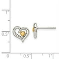 thumbnail image 2 of Primal Silver Sterling Silver Gold-plated Two-Heart Post Earrings, 2 of 4