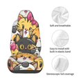 thumbnail image 4 of Wukai Cute Cat Cartoon Full Set Car Seat Covers with Soft Padding Universal Auto Front Seats Protector and Cushion Mat, 4 of 5