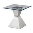 thumbnail image 4 of Jenny Glass Top Stainless Steel Side End Table Chrome, 4 of 5