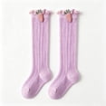 thumbnail image 2 of MKOSPLRT Baby Girls Knee High Socks Toddler Bow Ruffle Mesh Long Stockings Newborn Infant Cotton Thin Socks Spring Summer 0-3Y, 2 of 7