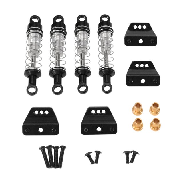 Xuanheng 4Pcs RC Car Shock Absorbers Replacement Kit with Hydraulic Suspension Accessories And Metal Mounts Suitable for Improving The Ride of The RC Car black