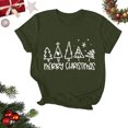 thumbnail image 2 of Navidad Mujeres Tops, Cuello Redondo Manga Corta Impresa Camiseta, Vintage Holiday Humor Tee Top, 2 of 7