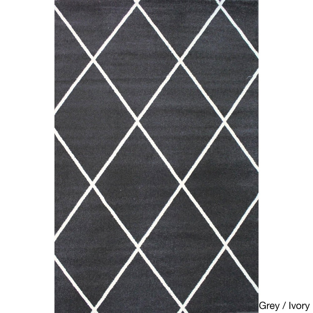 Super Area Rugs Metro Modern Diamonds Rug Dark Grey 8' x 10' Synthetic