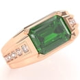 thumbnail image 2 of Men's Lab-Created Emerald Diamond Channel Ring In Solid 14k Rose Gold, 2 of 6