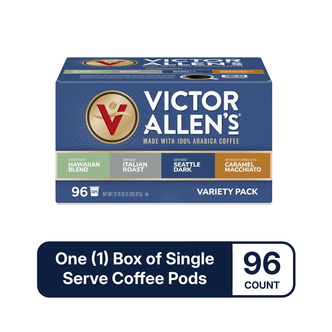 Victor Allen's Coffee Specialty Coffee Variety Pack, Medium-Dark Roast, 96 Count, Single Serve Coffee Pods for Keurig K-Cup Brewers