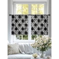 thumbnail image 4 of Tartan Sheer Curtains 2 Panels Set Scottish Plaid Gray Line White Stripes Black Plaid Artistic Sheer Window Curtains Light Filtering Rod Pocket Voile Drapes for Bedroom Living Room 52"x45", 4 of 8