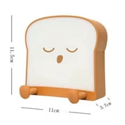 Toast Bread Night Light Kids, Bedside Dimmable Silicone Night Light with Phone Holder and Timer, Christmas Baby Night Light Gift(Snooze)