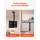 thumbnail image 4 of Soporte de TV de techo motorizado VEVOR, soporte de pared para TV de 32 a 55 pulgadas, soporte de TV de techo ajustable electricamente, soporte de TV abatible motorizado con VESA máximo de 24 x 16, 4 of 9