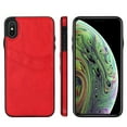 thumbnail image 3 of Wallet Case Designed for iPhone XS Max, Classic Slim 2 Credit Card Holders Lychee Texture Synthetic PU Leather Anti-shock Lightweight Phone Case Cover for iPhone XS Max, Red, 3 of 6