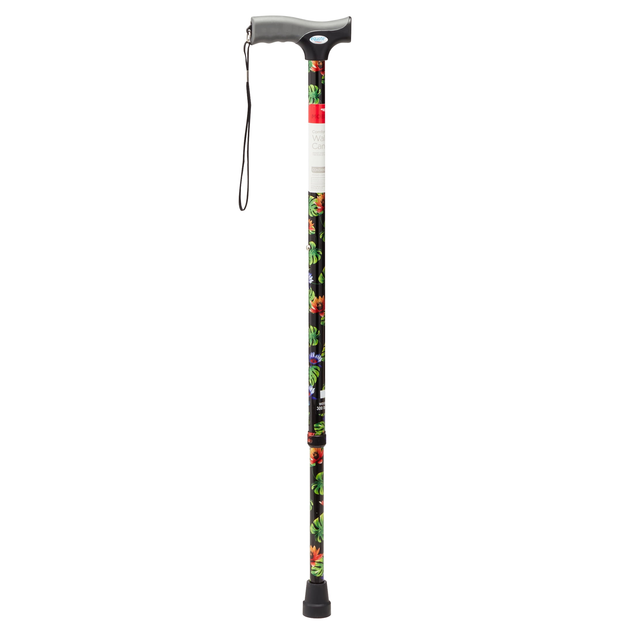 Equate Walking Cane with Soft Cushioned Handle, Adjustable Walking Cane for Men or Women , Offset Cane, Bahama