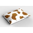 thumbnail image 2 of Ambesonne Cow Print Pillow Sham, Brown Spots on Cow, 36" X 20", White Brown, 2 of 2