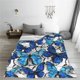 thumbnail image 5 of Fotbe Blue and White Butterflies Manta de Franela Acolchonada con Estampado, Súper Suave y Esponjosa, Extra Grande para Sofá, Cama, Uso Todo el Año-50"x40", 5 of 7