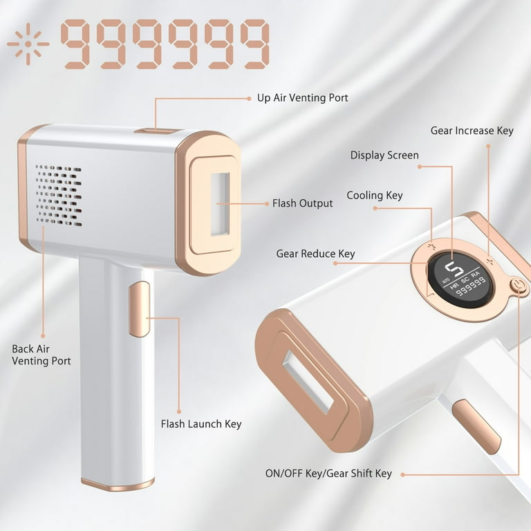 NEXPURE Portable IPL Laser Hair Removal Machine, 999,999