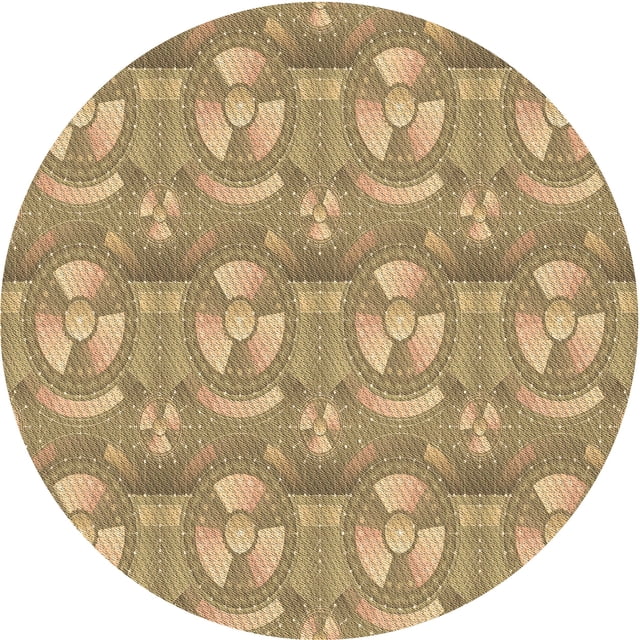 Ahgly Company Tapis d'Intérieur Lavables en Machine, Ronds, Transitionnels, Orange Jaune, Ronds de 5'
