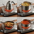thumbnail image 4 of OVENTE Electric Countertop Double Burner 1700W Cooktop with 6" and 5.75" Stainless Steel Coil Hot Plates, 5 Level Temperature Control, Indicator Lights and Easy to Clean Cooking Stove, Silver BGC102S, 4 of 7