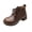 Brown, variant on Shrysg Women's Casual Ankle Boots Chunky Heel Lace-Up Round Toe Stylish Dressy Short Booties for Fall Winter Black