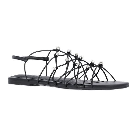 No Boundaries Caged Flat Sandals, Women's