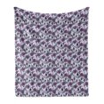 thumbnail image 1 of Flower Soft Flannel Fleece Throw Blanket, Continuous and Funky Floral Pattern with Leaves in Violet Tones, Cozy Plush for Indoor and Outdoor Use, 50" x 70", Pastel Purple and Multicolor, by Ambesonne, 1 of 5
