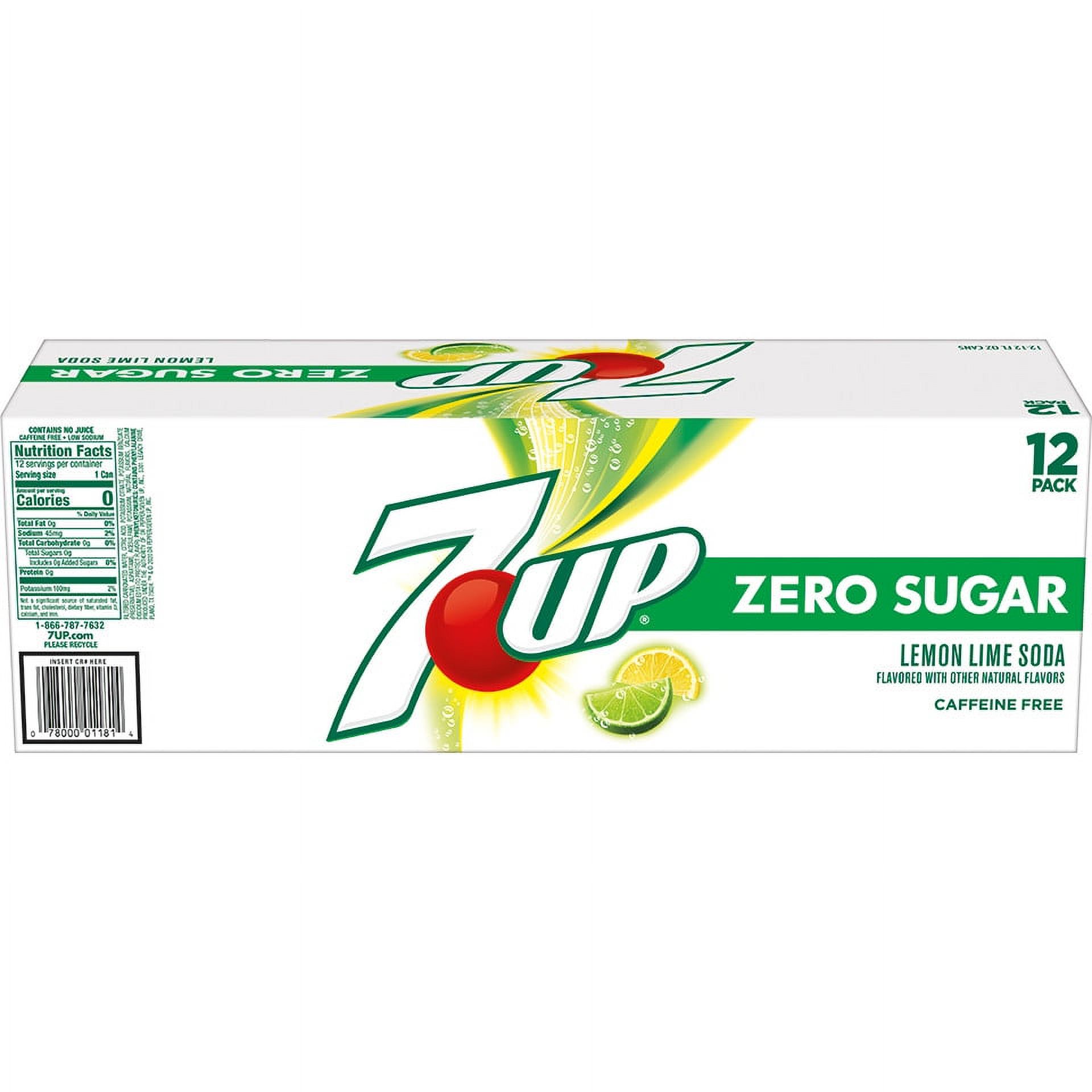 7UP Zero Sugar Lemon Lime Soda, 12 fl oz cans, 12 pack - Walmart.com