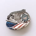thumbnail image 5 of Antique Silver American Hero Coast Guard Enamel Oval Belt Buckle Hebilla also Stock in the US, 5 of 6