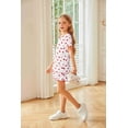 thumbnail image 3 of Arshiner Girls Pajama Set Short Sleeve Lounge Set Soft Shirring Summer Sleepwear Pj Sets, 3 of 6