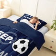 thumbnail image 3 of Erosebridal Football Court Pattern Twin Comforter Sets,Ball Sport Games Bedding Set For Soccer Lovers,Reversible Navy 2-Piece, 3 of 7