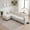 Beige White, variant on 107.87" Chenille Sofa Set, Modern, 3-Seat Couch with Ottoman, Built-in USB Ports and Side Pockets for Living Room, Black