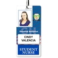 thumbnail image 2 of 5 Pack - Student Nurse Badge Buddy Vertical - Heavy Duty Badge Buddies for Student Nurses Spill & Tear Proof Cards - 2 Sided USA Printed Quick Role Identifier ID Tag Backer by Specialist ID (Blue), 2 of 3
