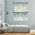 thumbnail image 5 of Blue Floral Spring Kitchen Curtains Sets for Windows 24 Inch Length, Summer Pastoral Botanical Watercolor Rod Pocket Window Treatments Tier Curtains and Valances Set for Bedroom/Bathroom, 5 of 8