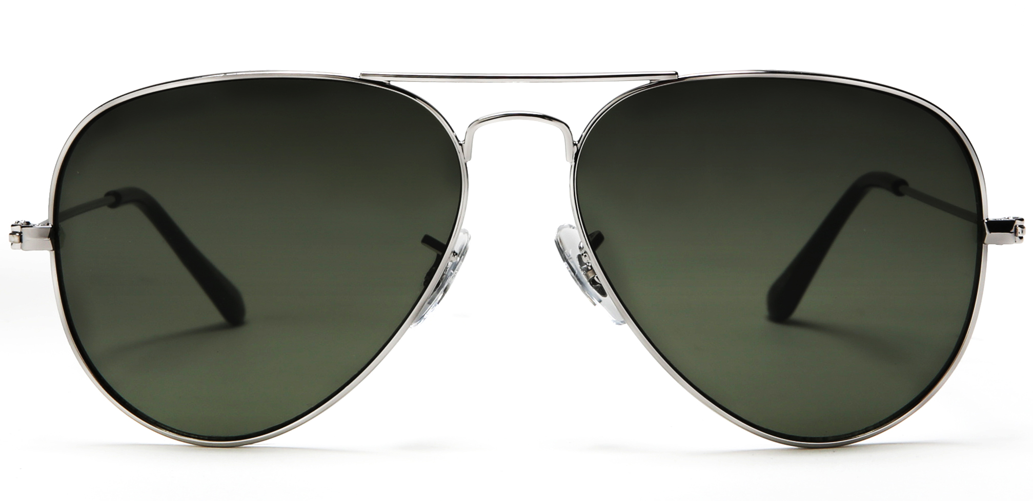 Samba Shades Unisex Classic Aviator Sunglasses Silver Frame Green Lens - Glen & Ivy Sky Inspired - image 1 of 4