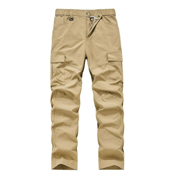 YUELONGHU Men's Casual Cargo Pants Men's Cargo Pants Relaxed Fit Jeans Europe and The United States Men's Rushing Pants Fall and Winter Outdoor Solid Color Mountaineering Pants S