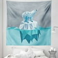 thumbnail image 1 of Polar Bear Tapestry, Fractal Style Polar Bear Iceberg Howling Mosaic Geometric Polygonal Art, Fabric Wall Hanging Decor for Bedroom Living Room Dorm, 5 Sizes, Pale Blue and Grey, by Ambesonne, 1 of 1