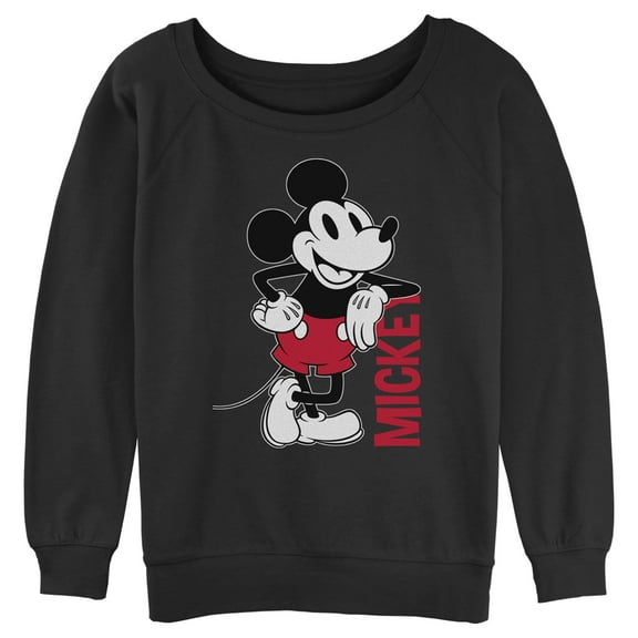 Junior's Mickey & Friends Vintage Lean Sweatshirt Black Medium