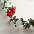 thumbnail image 3 of BalsaCircle 2 Red Ivory Artificial 8 feet Silk Roses Mini Artificial Flowers Vine Garlands Wedding Party Centerpieces, 3 of 8