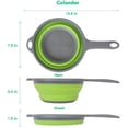 thumbnail image 3 of 2 Pack Kitchen Foldable Silicone Strainer Colanders, Collapsible Colanders with Handles, Space-Saver Folding Strainer Colander for Draining Pasta, Vegetable (Green and Red), 3 of 6