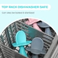 thumbnail image 5 of Grabease Baby Silicone Spoon Set for Baby-Led Weaning & First Stage Self-Feeding: Soft, Safe 100% Food-Grade Silicone; BPA-, PVC- Latex- & Phthalates-Free and Dishwasher Safe; Set of 2 Teal Spoons, 5 of 7