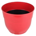 thumbnail image 2 of Garden Elements Indoor/Outdoor Glazed Brushed Happy Plastic Planter, Large, Bright Red, 15", 2 of 5