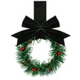 thumbnail image 2 of Christmas Kitchen Cabinet Wreath with Ribbon, Small Greenery Wreath for Window, Door & Indoor Holiday Décor Black, 2 of 9