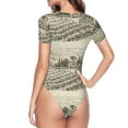 thumbnail image 4 of The Xecao Vineyard Landscape Women's Crew Neck Body Suit, a short-sleeved bodysuit and basic swimsuit, both comfort and style for dating and daily life, 4 of 9