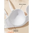 thumbnail image 7 of Deyllo Women's Strapless Bra Padded Cup Push Up Plus Size Full Coverage Underwire Support Invisible Bra,White 34DDD, 7 of 7