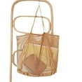 thumbnail image 2 of Kezqiaxn Closet Organizers and Storage Mesh Beach Bag Rainproof Sandproof - Large Foldable Tote Pool Bag for Women Vacation Essential Beach Accessories Khaki, 2 of 6