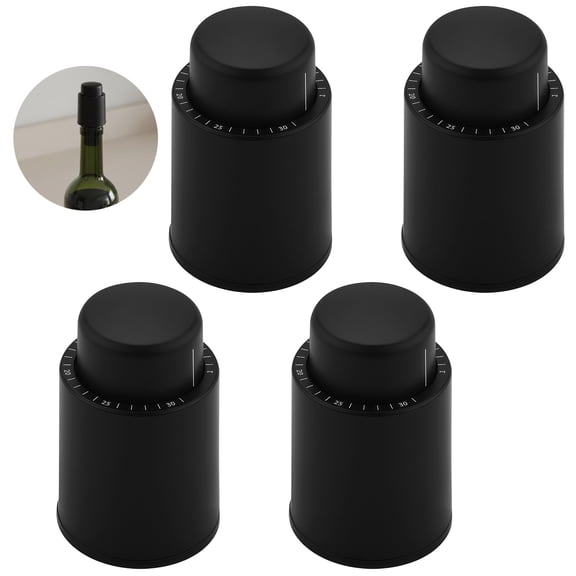 4 Pcs Vacuum Wine Stopper Set, Reusable Wine Preserver, Pump Action for Simple Operation, ABS Shell with Silicone Seal, Leak-Resistant Bottle Plug for Red Wine, Champagne