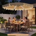 thumbnail image 4 of Gymax Solar Outdoor Market Table Umbrella w/104 Color-Changing Flowing LED Lights Beige, 4 of 10